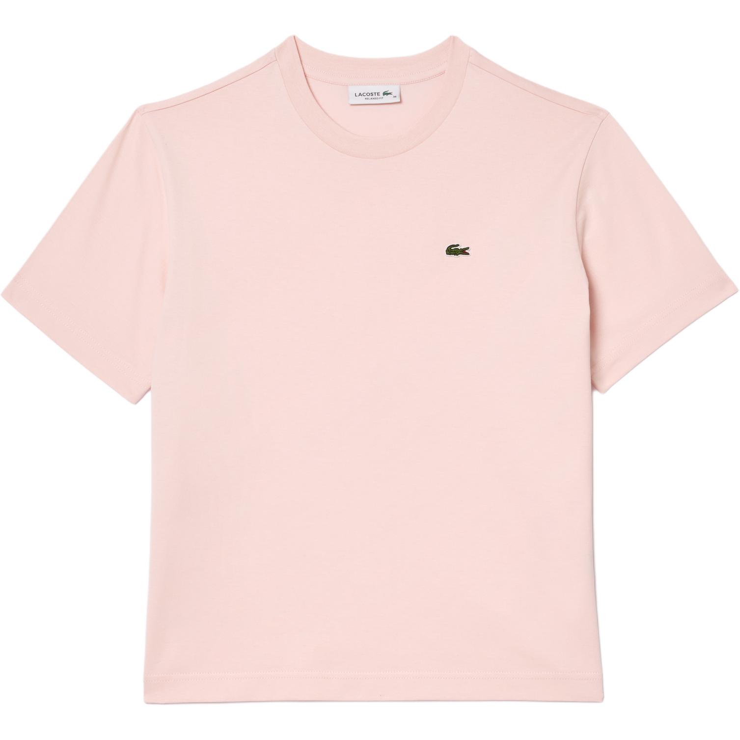 Женская футболка LACOSTE Однотонная (розовая)