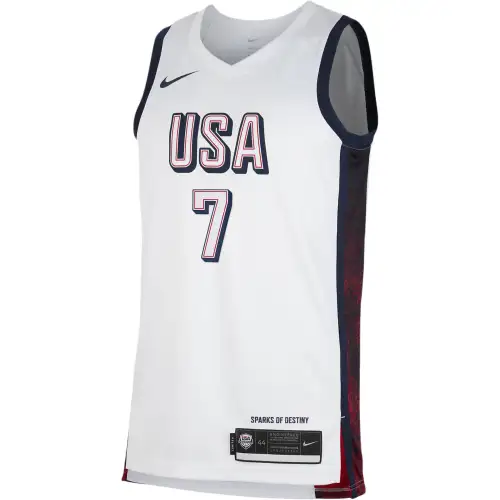 Nike American basketball team Olympic series SS24 Dri-FIT Kevin Durant Comfortable pullover sleeveless brand logo basketball jersey Men's white