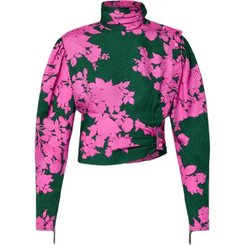 LOUIS VUITTON Bouquet Print Button Blouse