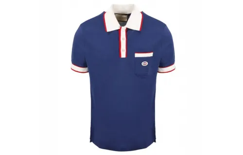 GUCCI Polo Shirts Women's Blue Polo Collar Moderate Straight Fit