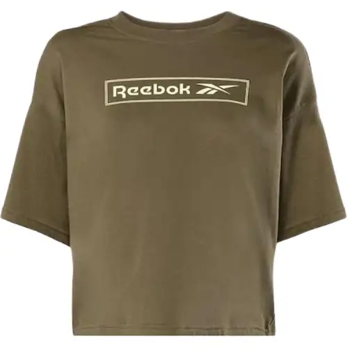 Reebok Drop Shoulder Sleeve T Shirt Women's Green