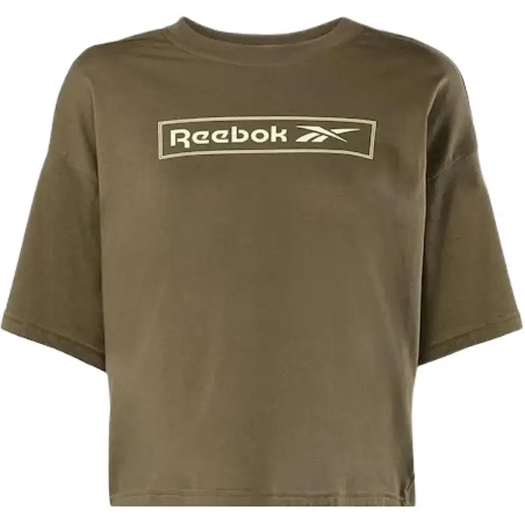 Reebok Drop Shoulder Sleeve T Shirt Women's Green