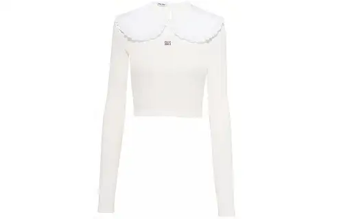 MIU MIU Shirts Women's White Peter Pan Collar Moderate Shirt