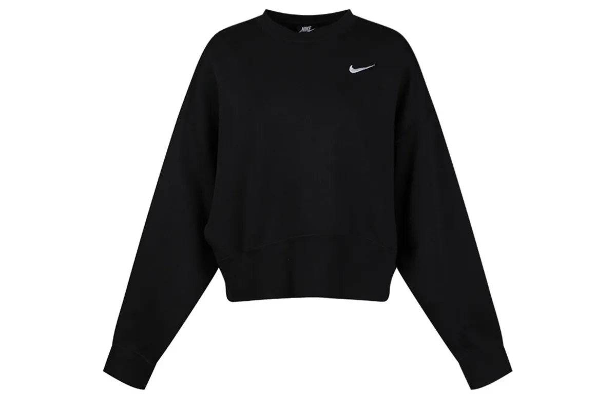 Nike Sweatshirts Women's Black Crew Neck Moderate Regular