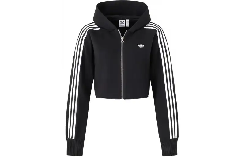 Adidas Originals Premium Zipper Hoodie Sweater Women's Black