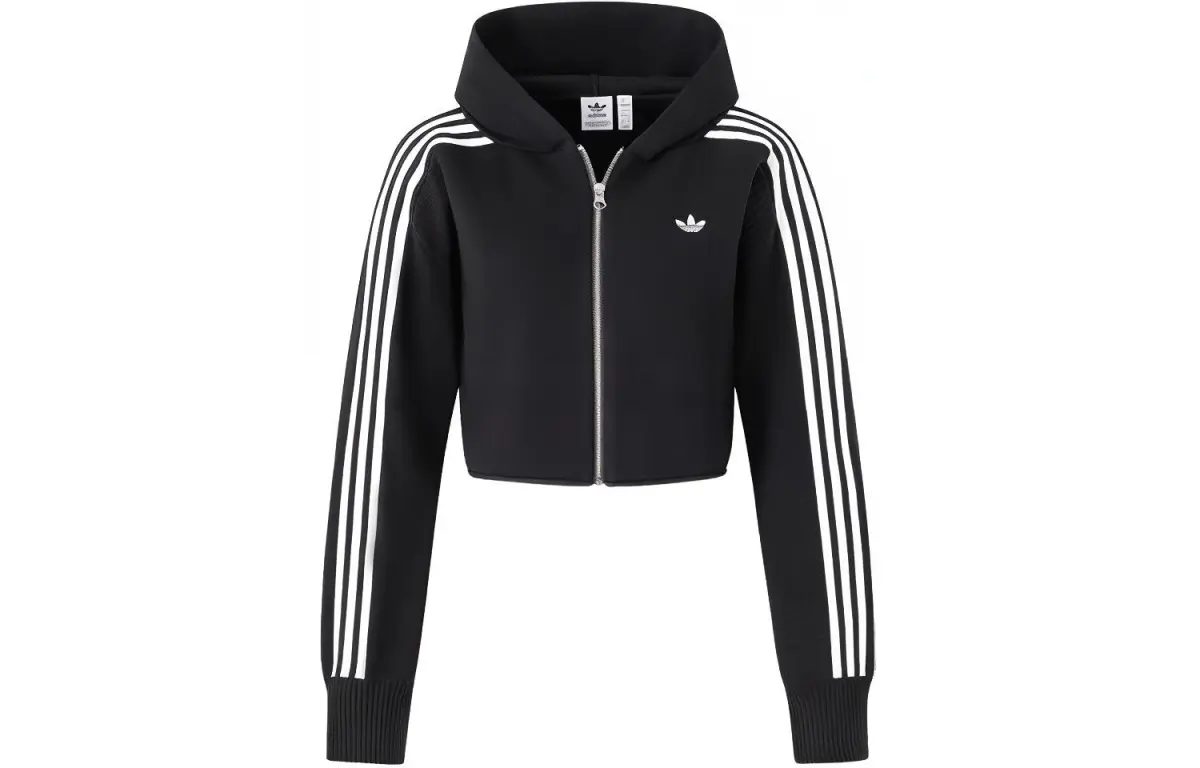 Adidas Originals Premium Zipper Hoodie Sweater Women's Black