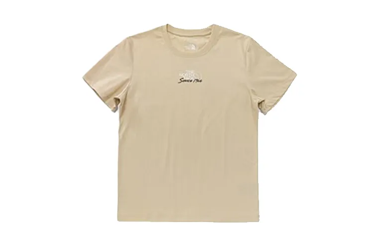 THE NORTH FACE T-Shirts Women's Khaki Crew Neck Moderate Straight Fit
