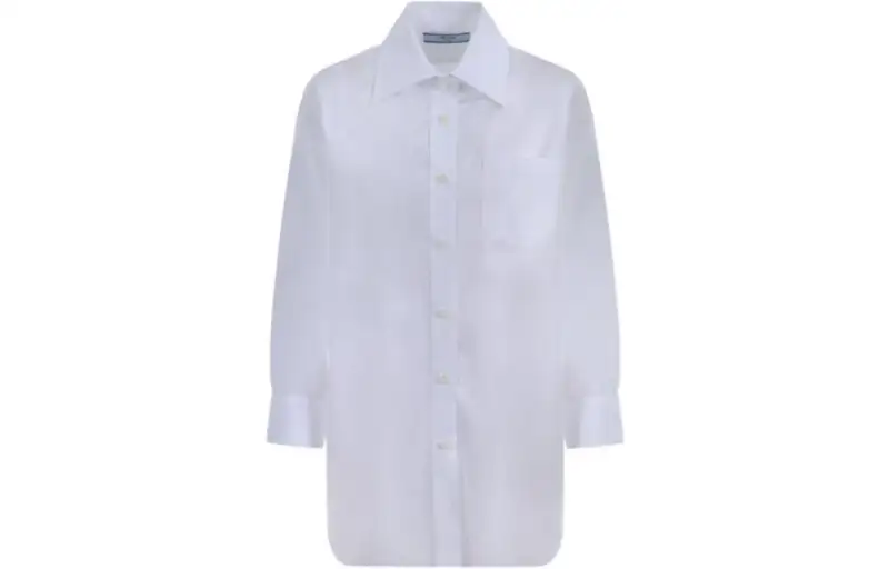 PRADA Shirts Women's White Lapel Moderate
