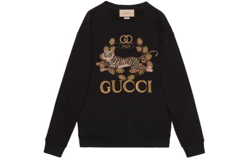 GUCCI Sweatshirts Women's Black Crew Neck Moderate Regular