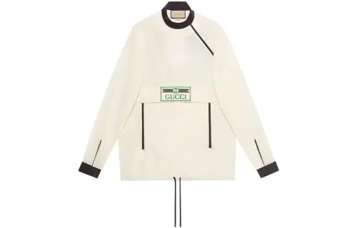 GUCCI Sweatshirts Women's White Stand Collar Moderate Regular