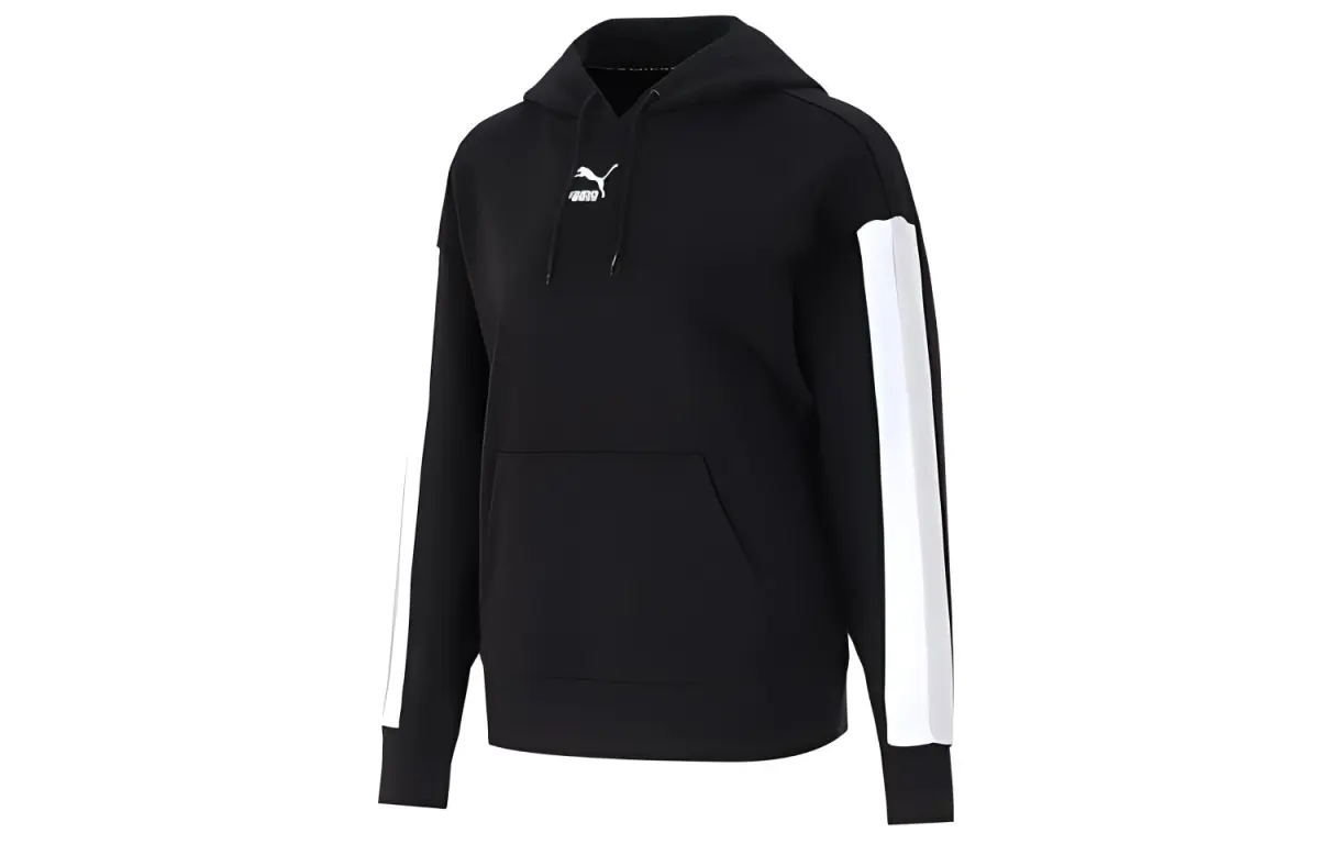 PUMA Sweatshirts Women's Black Hooded Moderate Regular