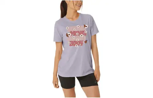 Asics Monarch Slogan Crew T Shirt Women's Purple