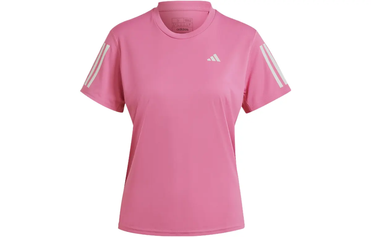 Adidas T-Shirts Women's Old Fuchsia Crew Neck Moderate Other