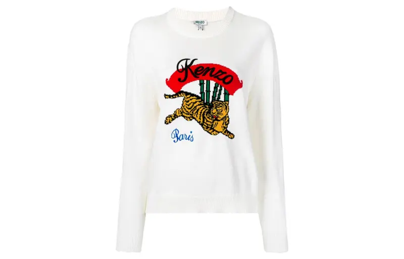 KENZO Sweatshirts Women's White Crew Neck Moderate Regular