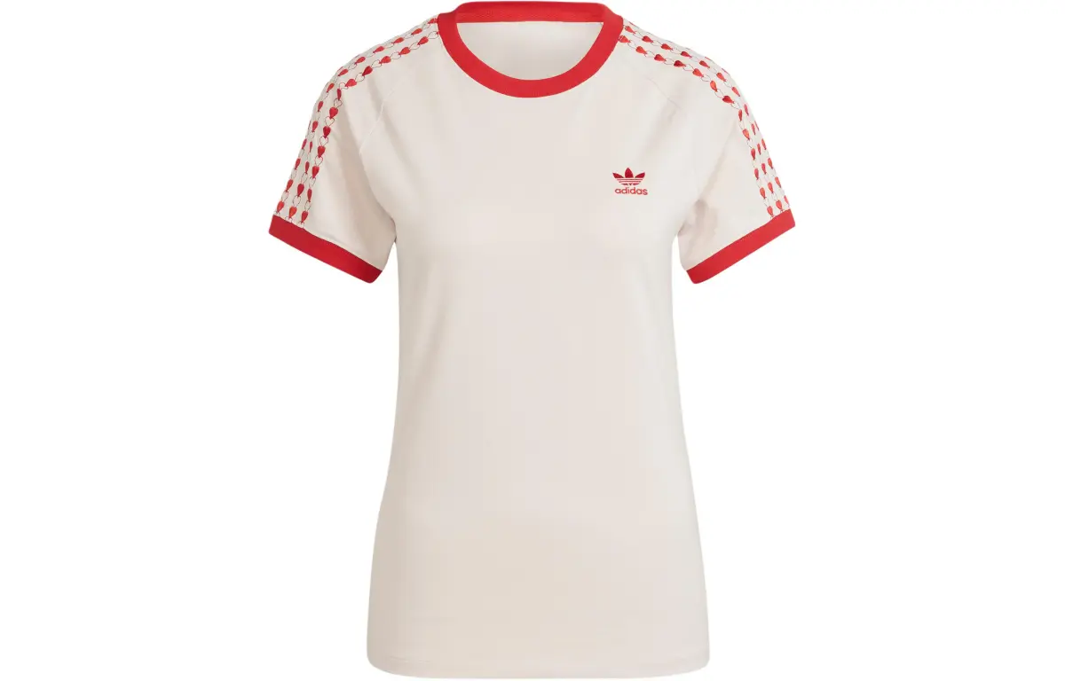 adidas originals Valentines Crew Neck Striped Heart Tee