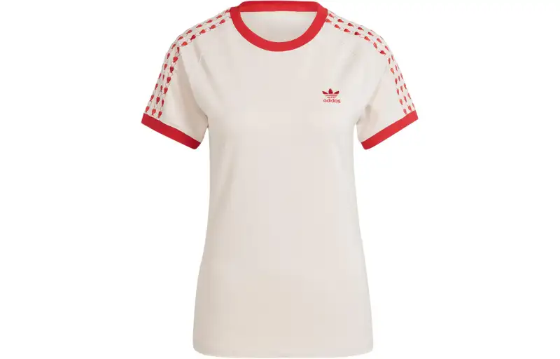 adidas originals Valentines Crew Neck Striped Heart Tee
