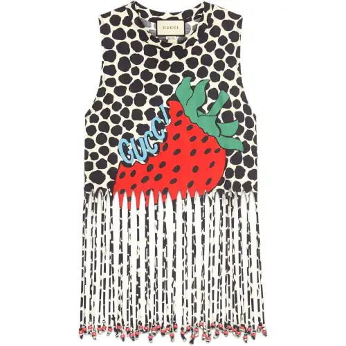 GUCCI Camisoles Women's Multicolor Crew Neck Thin Other