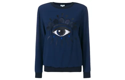 KENZO Sweatshirts Women's Blue Crew Neck Moderate Regular