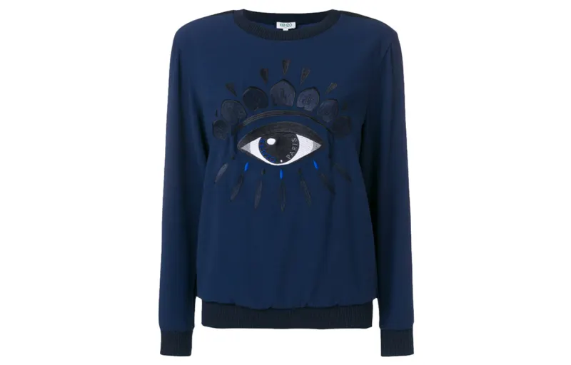 KENZO Sweatshirts Women's Blue Crew Neck Moderate Regular