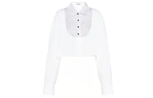 MIU MIU Shirts Women's White Lapel Moderate Other