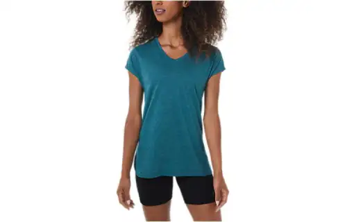 Asics Heather Vneck Top T Shirt Women's Dark Green
