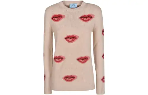 PRADA Sweaters Women's Ecru Crew Neck Moderate Other