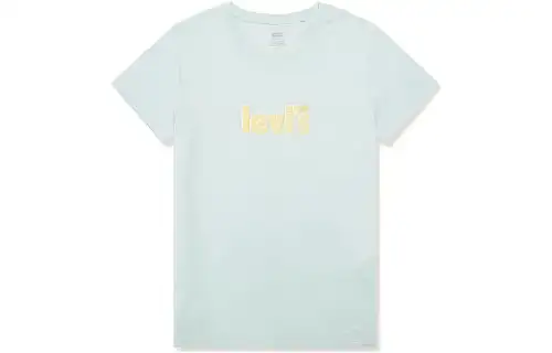 Levis T Shirts Women's Green Crew Neck Moderate Straight Fit