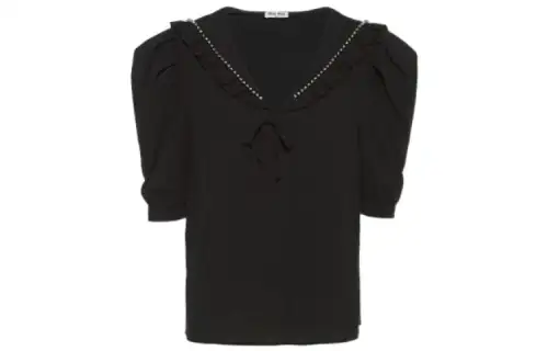 MIU MIU Shirts Women's Black Lapel Moderate
