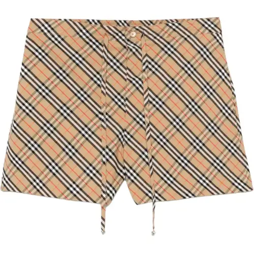 Burberry Check Printed Drawstring Shorts