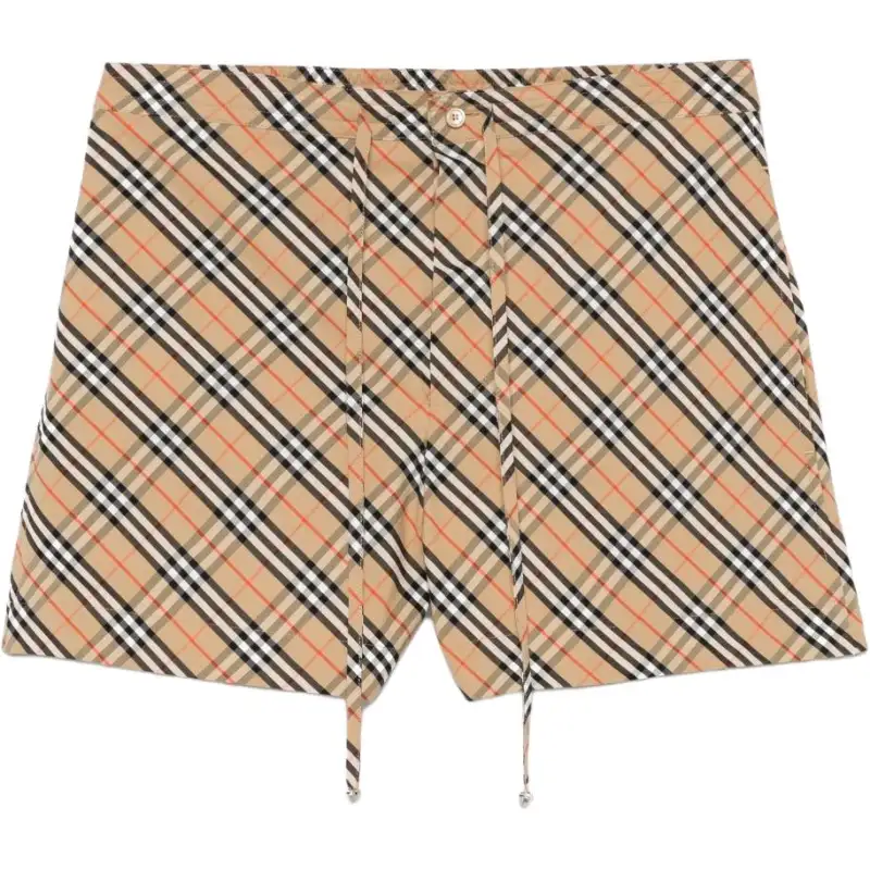 Burberry Check Printed Drawstring Shorts