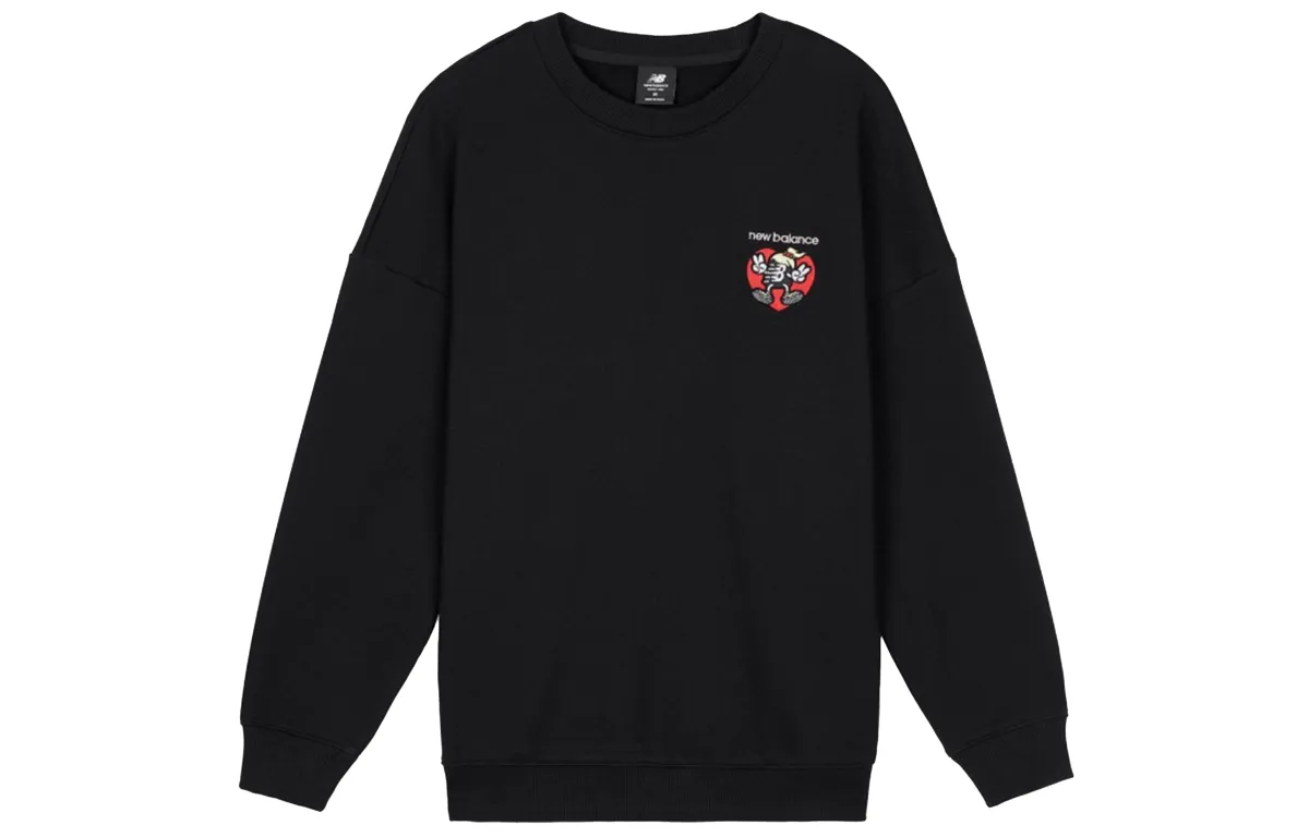 New Balance Sweatshirts Women's Black Crew Neck Moderate Straight Fit