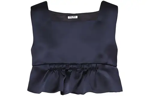 Miu Miu ruffle-detail cropped top