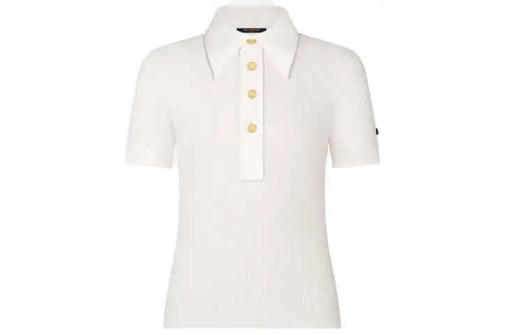 LOUIS VUITTON Polo Shirt Short Sleeved Women's White