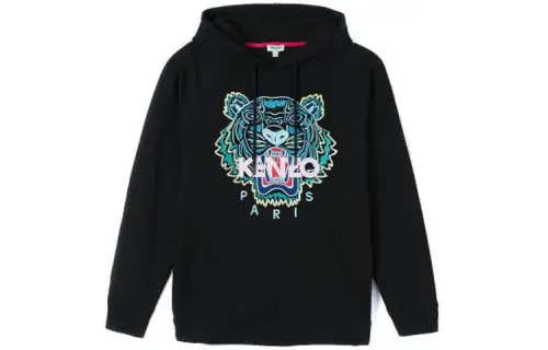 KENZO Sweatshirts Women's Black Hooded Moderate Regular