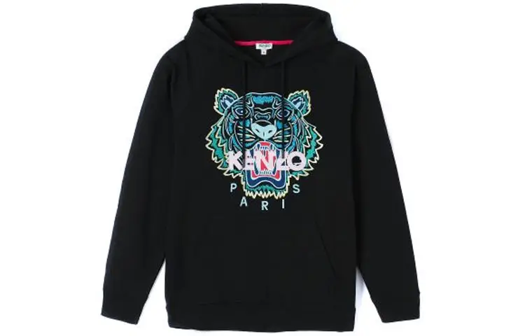 KENZO Sweatshirts Women's Black Hooded Moderate Regular