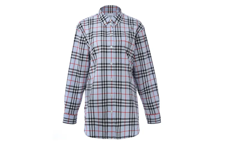 Burberry Button down Collar Vintage Check Shirt Blue