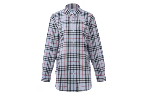 Burberry Button down Collar Vintage Check Shirt Blue