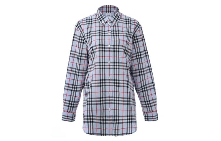 Burberry Button down Collar Vintage Check Shirt Blue