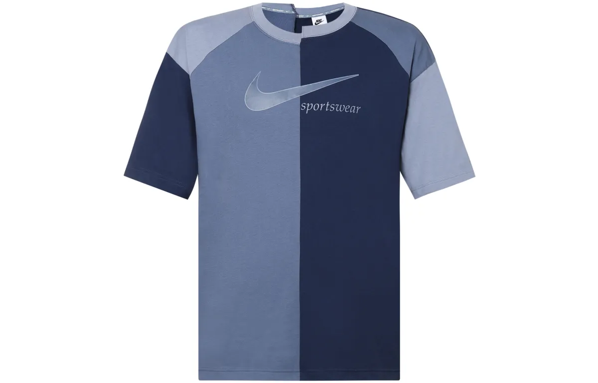 Nike Women'ss Retro Colorblock Loose Fit Crewneck T-Shirt Blue