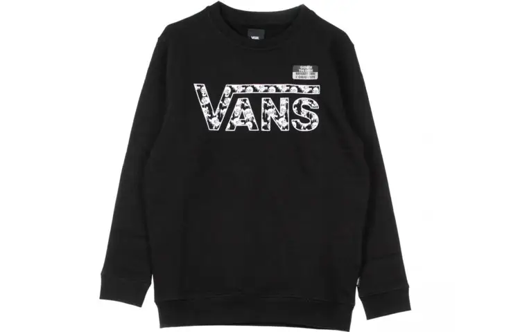 Vans CLASSIC CREW Sweatshirts Women's Black Crew Neck Moderate Regular