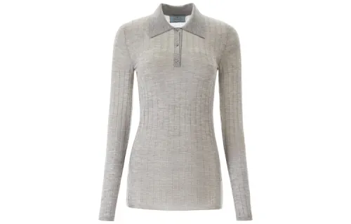 PRADA SS21 Polo Shirt Women's Gray
