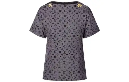 LOUIS VUITTON SS23 Drop Shoulder Sleeve T Shirt Women's Marine Blue