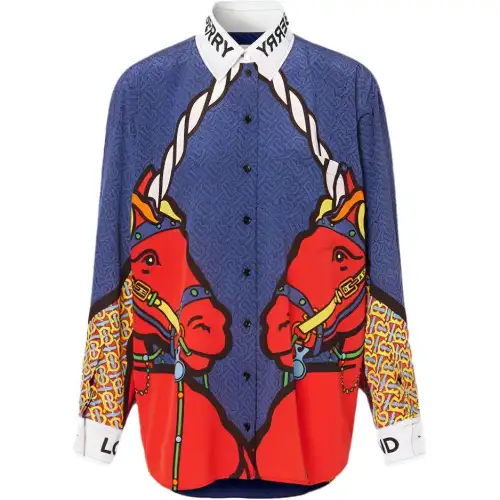 Burberry Shirts Women's Multicolor Lapel Moderate Other