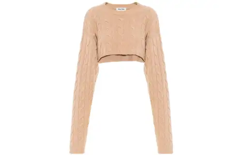 Miu Miu cable knit cropped cashmere jumper