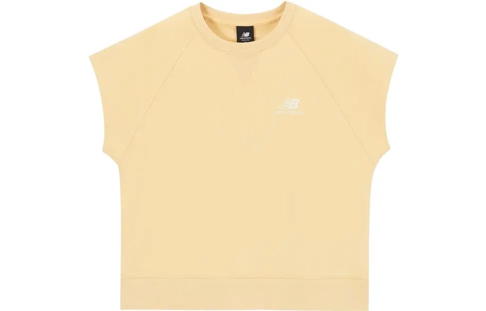 New Balance T-Shirts Women's Yellow Crew Neck Moderate Straight Fit