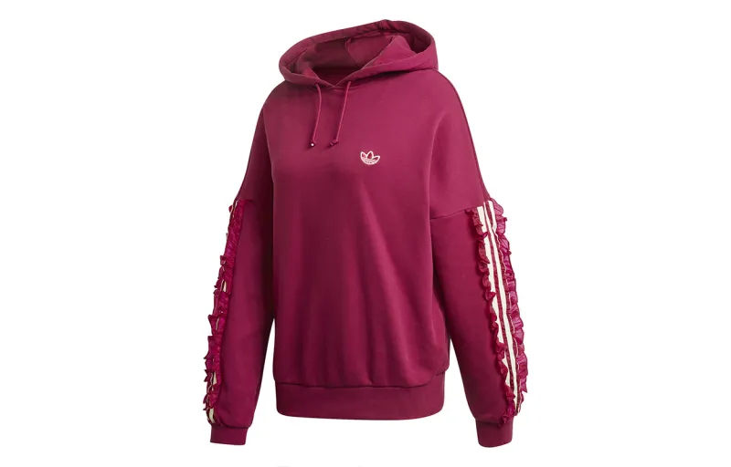 Adidas Originals Sweatshirts Women's Burgundy Hooded Moderate