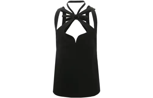 GUCCI T Shirts Women's Black V Neck Moderate Straight Fit