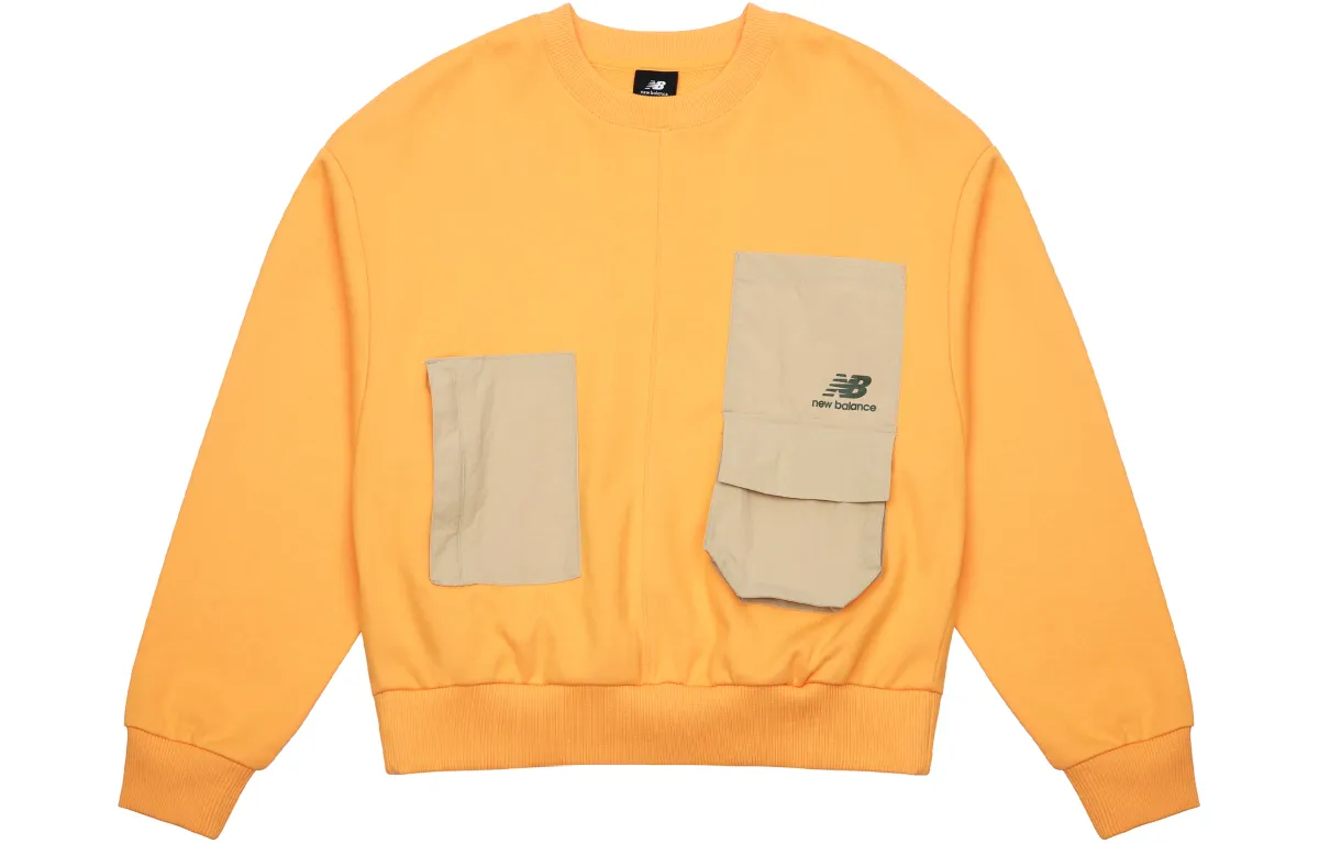 New Balance Sweatshirts Women's Orange Red Crew Neck Moderate Regular