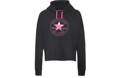 Converse Sweatshirts Women's Black Hooded Moderate Regular