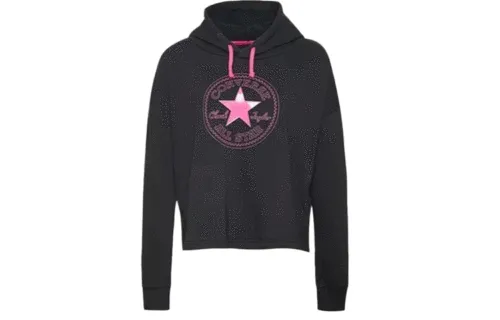 Converse Sweatshirts Women's Black Hooded Moderate Regular